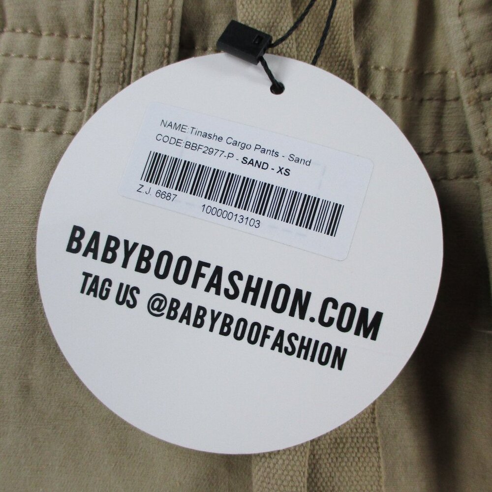 Baby Boo Fashion Cargo Pants Womens XS Sand Brown Tinashe Utility Baggy Relaxed - Picture 11 of 14
